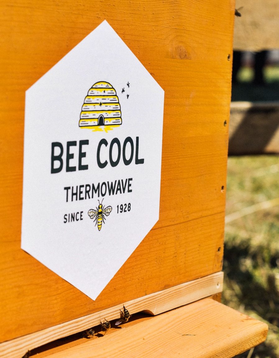 The bee hive with the Thermowave logo